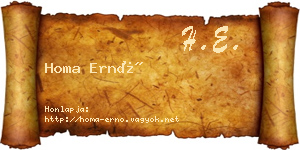 Homa Ernő névjegykártya